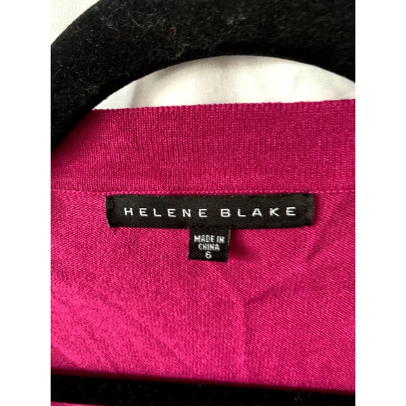 Helene Blake Cropped Cardigan Short Sleeve Sweater Sz 6 Fuchsia Pink - Picture 4 of 5